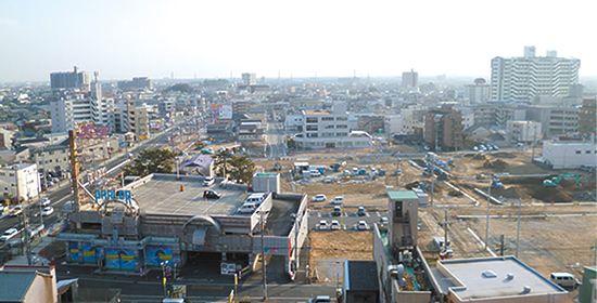 写真：南浅田土地区画整理事業が続く駅南地区
